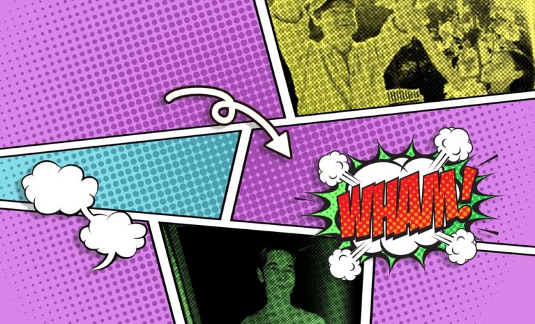 "Wham!" steht in einer comic-artigen Illustration und sagt aus, dass Macher von Hornbach besser unterhält als Passt! von Bauhaus. Der Nutzwert ist dafür geringer.